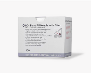 BD Blunt Filter Needle with Filter - 18G x 1.5" Sterile (Pack of 100)